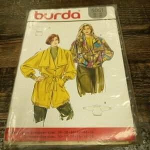 New Burda Sewing Pattern 5051 Women's Jackets Costs Size 10-20 Uncut
